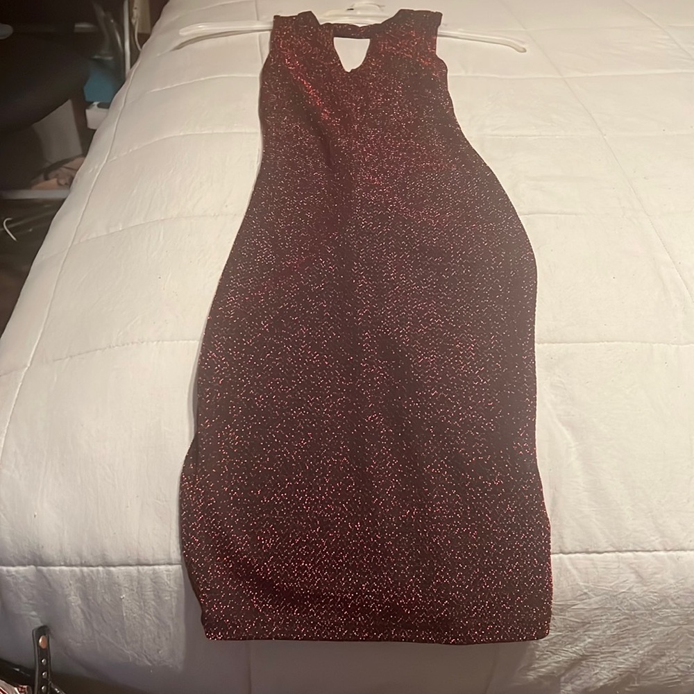 Red/black sparkles party dress by madrag new with tags and never worn